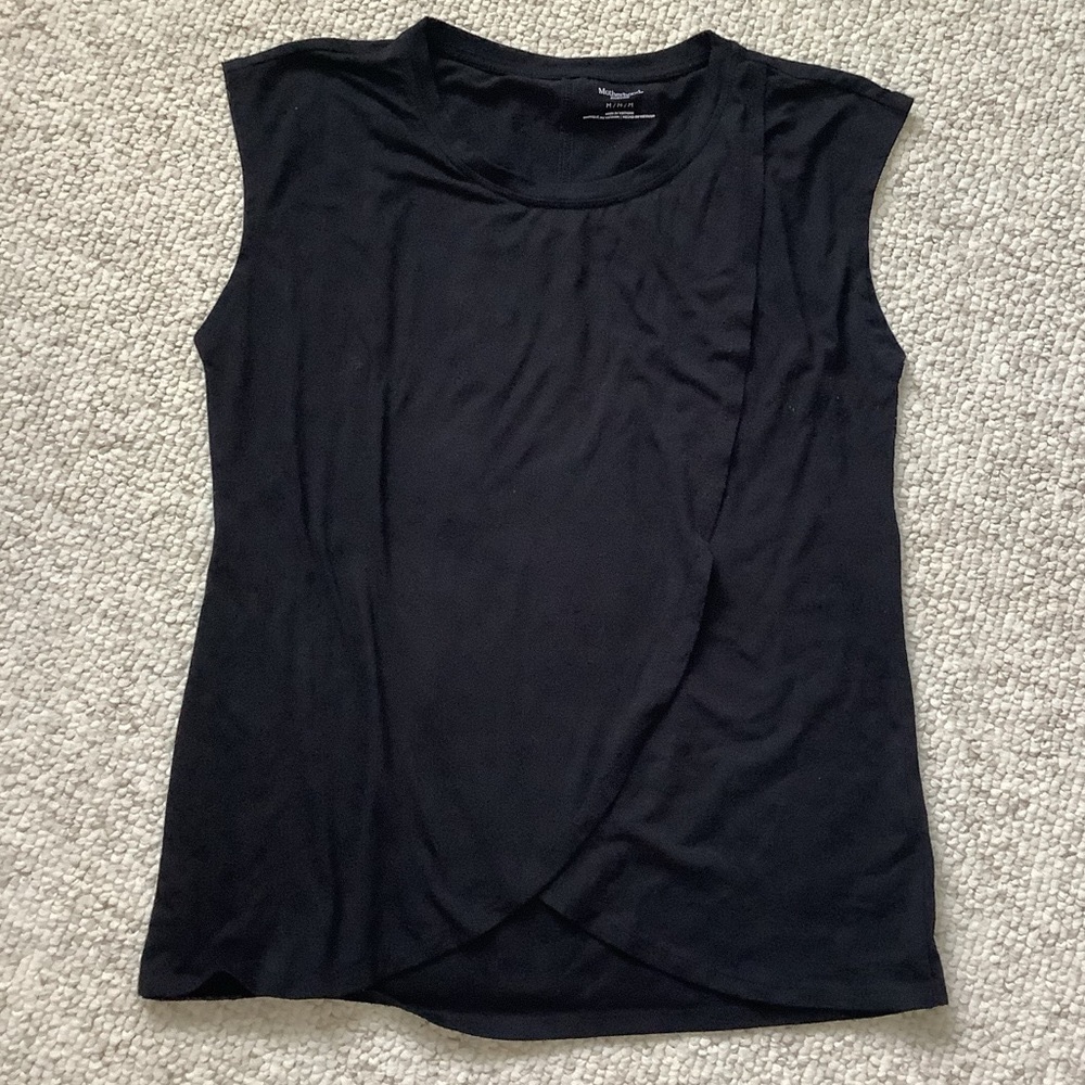 EUC Motherhood Maternity black nursing top Sleeveless Cap Sleeve M
